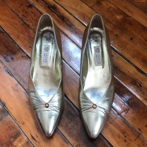 Gucci Vintage Gold Kitten Heels Size 8